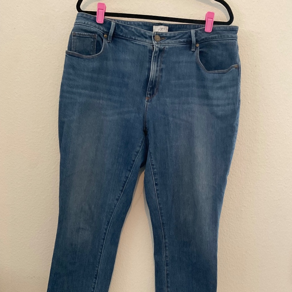 Loft Curvy Skinny Cropped Jeans Size 14 Loose and Comfy